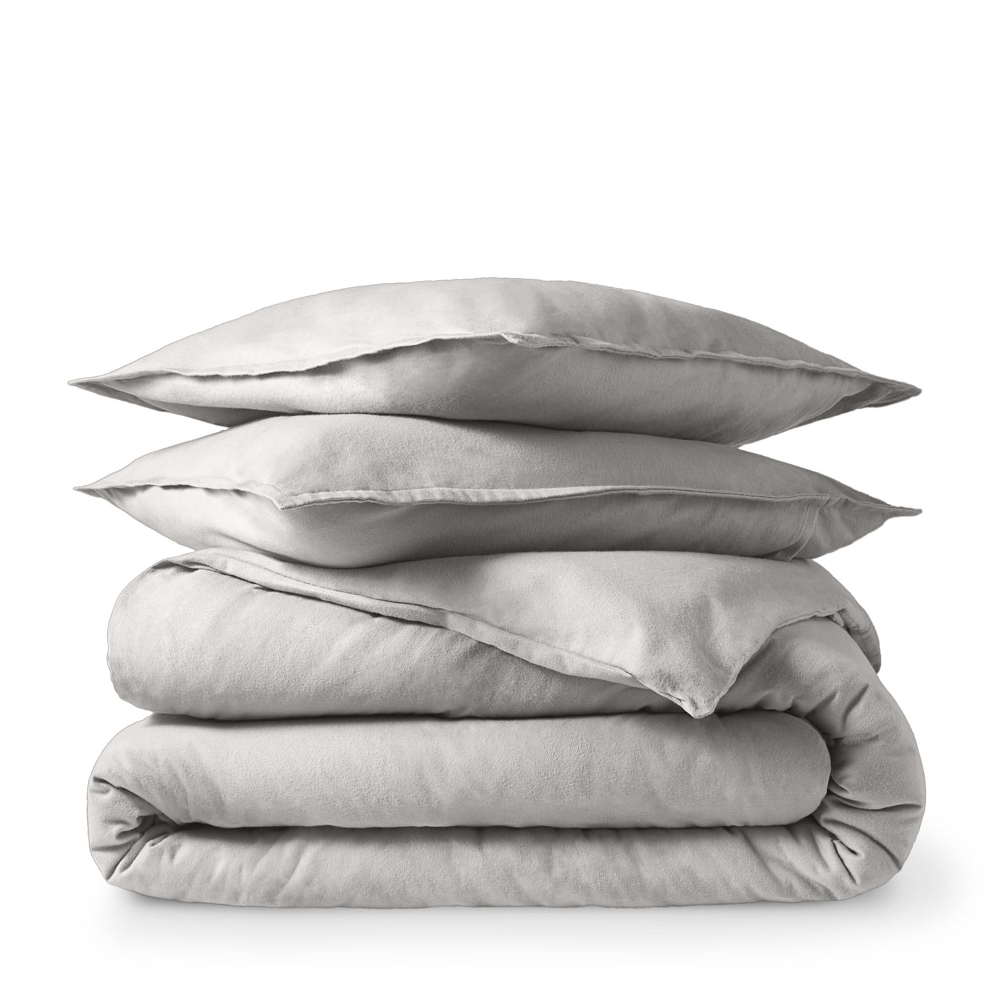 Bare Home Flannel Duvet Cover Set - Full/Queen - 100% Cotton, Velvety Soft Heavyweight Premium Flannel, Double Brushed