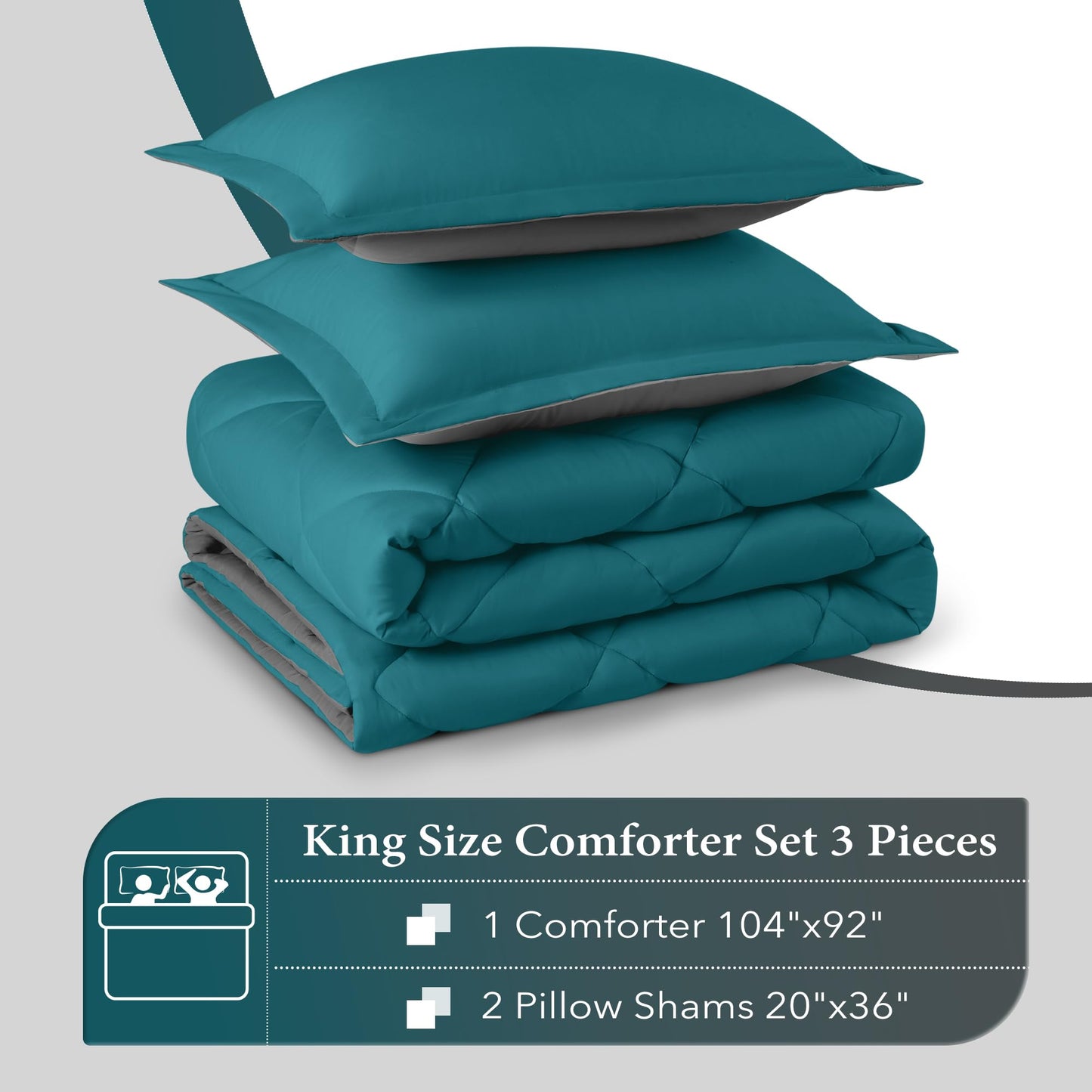 Downluxe King Size Comforter Set - Red and Black King Comforter, Soft Bedding Sets for All Seasons - 3 Pieces