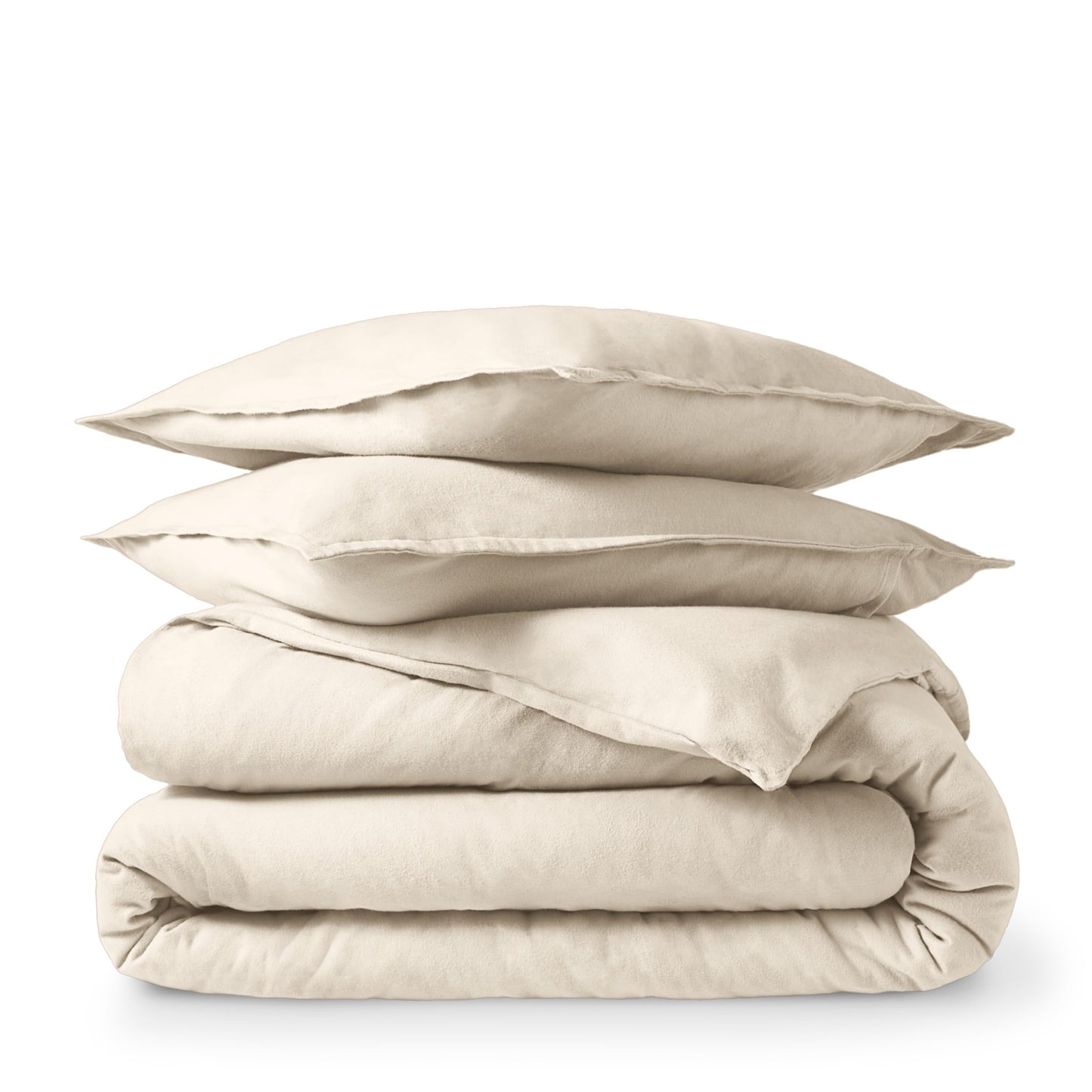 Bare Home Flannel Duvet Cover Set - Full/Queen - 100% Cotton, Velvety Soft Heavyweight Premium Flannel, Double Brushed