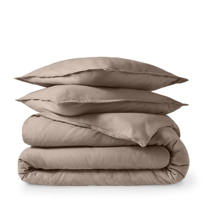 Bare Home Flannel Duvet Cover Set - Full/Queen - 100% Cotton, Velvety Soft Heavyweight Premium Flannel, Double Brushed