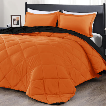 Downluxe King Size Comforter Set - Red and Black King Comforter, Soft Bedding Sets for All Seasons - 3 Pieces